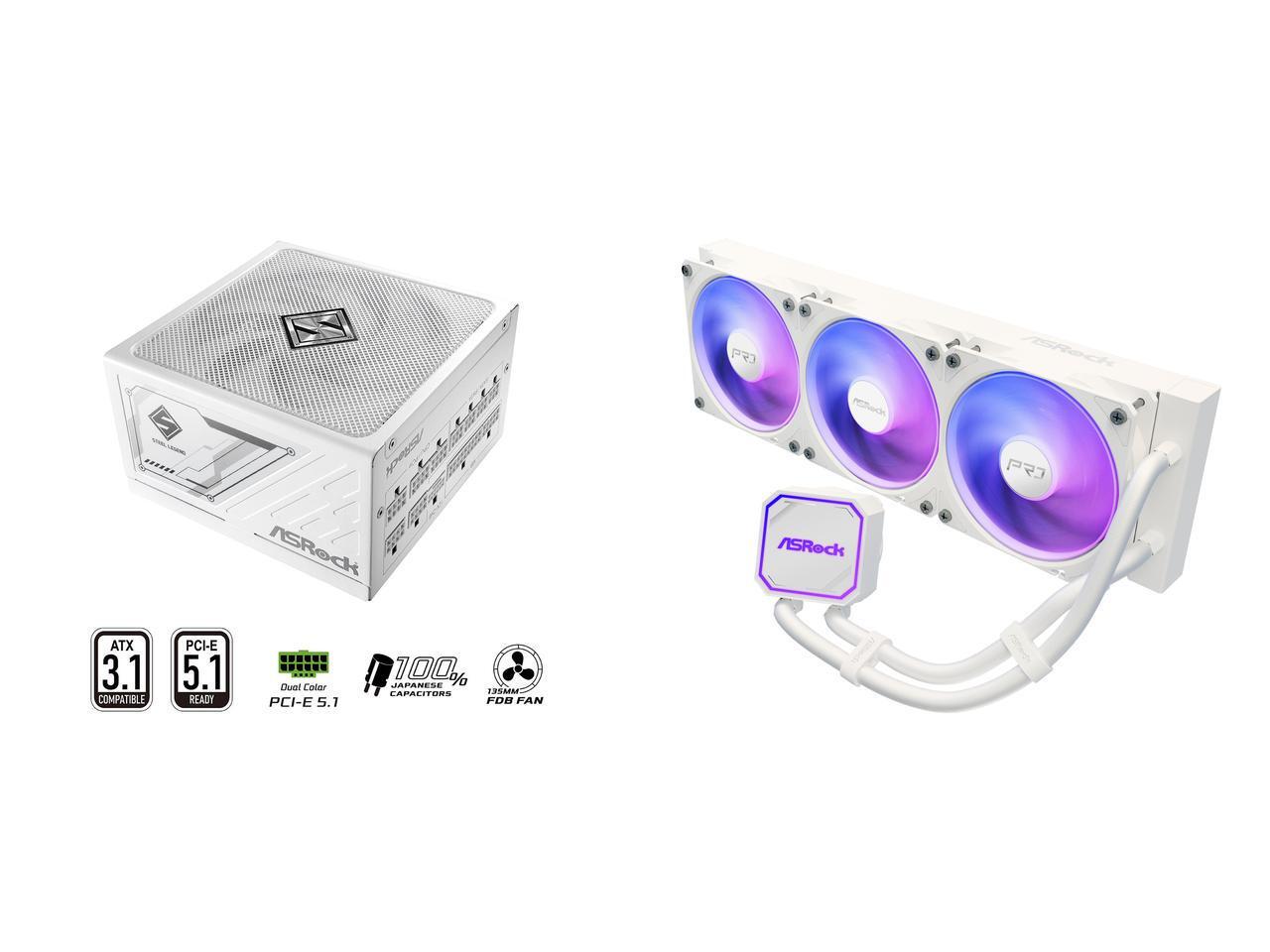 1000W White Modular Power Supply - ASRock SL-1000GW Gold Alimentatore Completamente Modulare